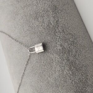 Silver Stainless Steel Lock Pendant Necklace – Waterproof & Tarnish Proof